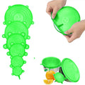 Silicone Food Storage Lids Set, Pink, 6 Sizes from 2.36 to 7.68 Inches, Reusable Stretch Container Covers, Airtight Bowl Covers (green)