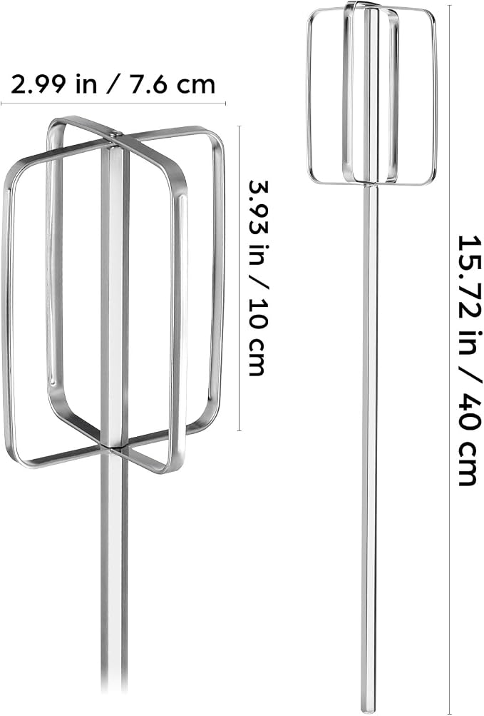 MAGICLULU Drill Mixer Attachment, 15.7 Inch Heavy Duty 304 Stainless Steel Hand Mixer Beaters with 1/4 Hex Shaft, Food Grade Drill Stirrer for Meat Filling, Dough, Mashed Potatoes, Batter, Eggs, Cream
