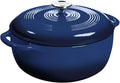 Lodge Essential Enamel Cast Iron Dutch Oven 6 Quarts - Perfect for Bread Baking, Braising, Marinating & Slow Cooking, Features Moisture-Sealing Lid & Dual Handles, Kitchen Essentials, Indigo