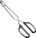 HINMAY Scissor Tongs with Comfort-Grip Handle 12-Inch Cooking Tongs | Black Handle