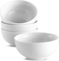 KooK Ceramic Cereal Bowls, Microwave, Dishwasher and Freezer Safe, Porcelain Dishes for Soup, Pasta, Salad, Oatmeal, Deep Interior, 24 oz, Marshmallow White (4)