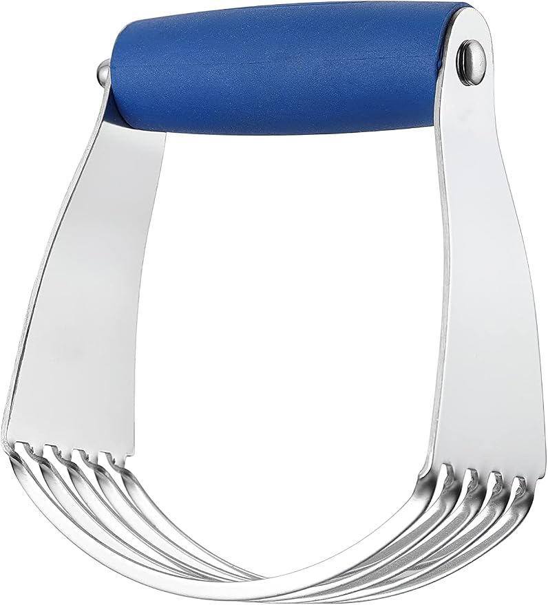 Spring Chef Medium Dough Blender Hand Tool, Durable Pastry Cutter, Sapphire | Heavy Duty Dough Mixer w/ Stainless Steel Blades, Professional Pastry Blender for Easy Mixing, Dishwasher Safe