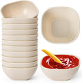 SHECIPIN 12 Pack Unbreakable Dipping Bowls, 4.5 OZ Soy Sauce Dishes,Wheat Straw Small Dessert Bowls,Small Prep Bowls，Dipping Sauce Cups, Dip Bowls for Side Dish, Snacks, BBQ，Ketchup (Beige