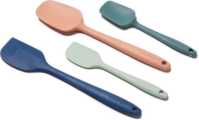 Cuisinart Set of 4 High Heat Resistant Silicone Spatulas – Flexible Kitchen Utensils for Cooking & Baking, CTG-00-S4SD