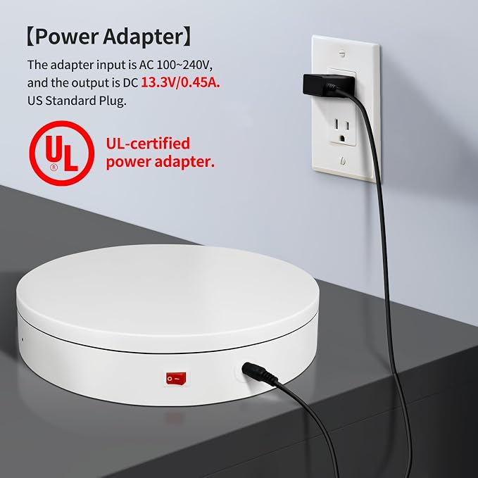 Remote Motorized Electric Turntable Rotating Display Stand Spinning Rotating Platform 360 Photography Turntable Motorized Spinning Platform for Photography,Display,3D Scaner
