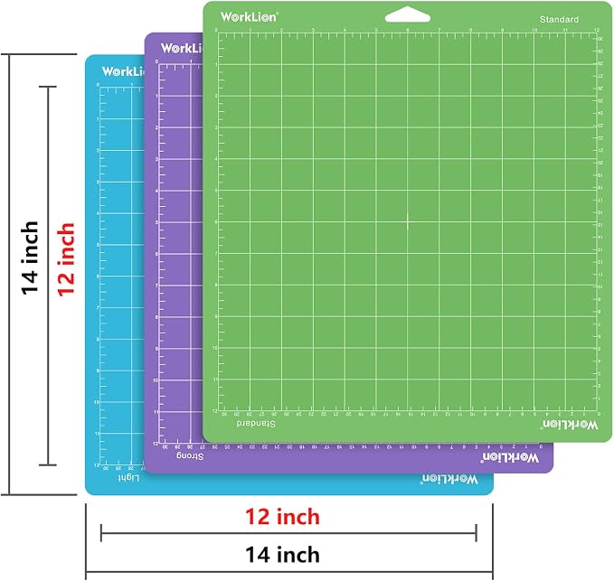 Cutting Mat 12x12 Compatible with Maker/Maker 3/Maker 4/Air 2/Explore 3/4, Variety Sticky（Standard,Light,Strong) Vinyl Mat(3Pack) Accessories