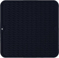 Silicone Dish Drying Mat, Non-Slip Easy Clean Sink Mat, Dark Blue, 12"x12" | Quick-Dry Ridges, Large Heat-resistant Dish Drainer Mat for Kitchen Counter, Hangable & Roll-Up for Storage, Dishwasher Safe