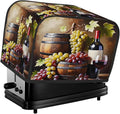 2 Slice Toaster Cover Grapes Red Wine Vintage Toaster Covers Two Slice Wide Slot Waterproof and Dustproof Covers for Wide Slot Toasters and Small Appliances Kitchen Decor Gifts