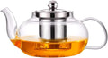 Baalaka Tea Pot with Infuser for Loose Tea, 20 oz Glass Stovetop Kettle | Clear borosilicate body with removable stainless steel strainer works as a tea maker and brewer for blooming or loose leaf