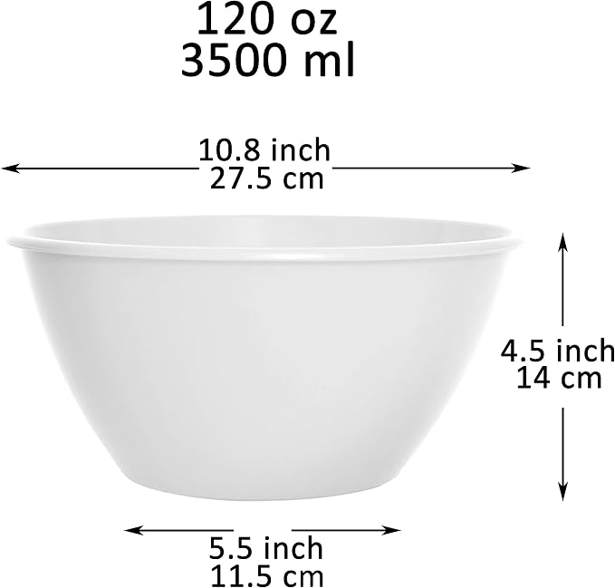 Youngever 11 inch 120 Ounce Plastic Mixing and Serving Bowls, Large Popcorn Bowls, Salad Bowls, Chip and Dip Serving Bowls, Set of 9 (Urban)