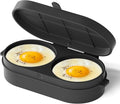 Microwave Egg Bite Maker, Egg Cooker Microwave For Breakfast Sandwich, Double Egg Maker For Scrambled Eggs, Safe for Oven Air Fryer, Dishwasher-Safe Grey