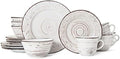 Pfaltzgraff Trellis Coastal 16-Piece Dinnerware Set, Service For 4, White