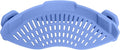 AUOON Pot Strainer Clip on Silicone, Large 10.45 x 4.33 in, Blue Velvet | Fits Pots Pans Bowls, Dishwasher Safe, for Pasta Noodles Vegetable Fruits, Space-saving Kitchen Gadget