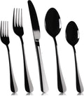 Black Silverware Set for 4, SANLUNS 20-Pieces Spoons Forks Knives Set,Flatware Set,Stainless Steel Tableware Cutlery Fine Dining Utensils Set,Great for Family Gatherings & Daily Use Dishwasher Safe