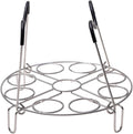19.5cm Silver Egg Steamer Rack, Heat Resistant Silicone Handle | 19.5cm/7.68inch Steamer Rack Trivet for Instant Pot Accessories Stainless Steel Egg Assit fit, Kitchen Steam Rack Cook 9 Eggs