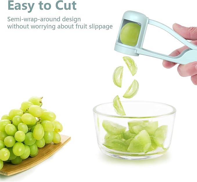 WhiteRhino Grape Cutter Grape Slicer for Toddlers,Grape Cherry Tomato Strawberry Cutter Quarter Slicer tool For Vegetable Fruit Salad Cake Decoration,Stainless Steel kitchen Gadget Fruit cutter