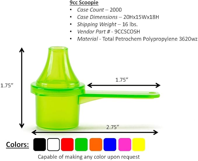 Measuring Scoop & Funnel - No Cap Open Spoon 1-Pack 9cc | Universal open design measuring spoon, Built-in funnel neck pour spout, Quick access cup for coffee powders and baking