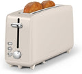 SEEDEEM Stainless Steel Toaster 2 Slice Slim, 10" Single Long Slot, Oatmilk | 6 Shade Settings, Extra Wide Slot Fits Bagels & Artisan Bread, Defrost, Cancel Function, Removable Crumb Tray