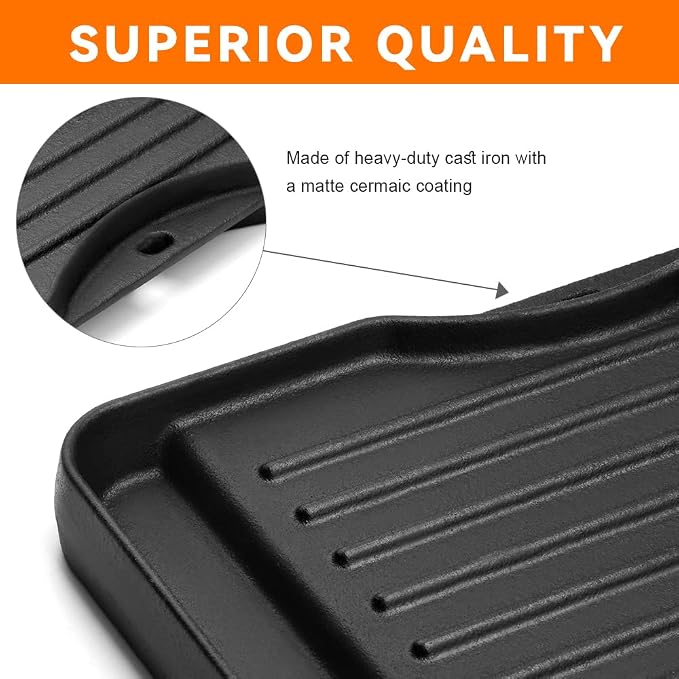 GGC Reversible Cast Iron Grill Griddle for All Camp Chef 14" and 16" Stoves, Double Side Griddle for Camp Chef Explorer 2-Burner, 3-Burner, Single Burner Stove, Cooking Surface 14" x 16"
