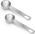 2 PCS 2 Teaspoon(10 mL | 10 cc | 2 Tsp | 2/3 Tablespoon) Stainless Steel Single Measuring Spoon, Easy to Use and Easy to Wash Metal Measuring Spoons Kitchen Gadgets for Cooking & Baking
