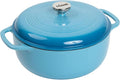 Lodge Essential Enamel Cast Iron Dutch Oven 6 Quarts - Perfect for Bread Baking, Braising, Marinating & Slow Cooking, Features Moisture-Sealing Lid & Dual Handles, Kitchen Essentials, Cornflower Blue