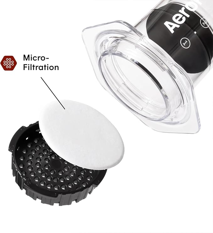 AeroPress Clear Coffee Press - All-in-One French Press, Pour-Over & Espresso Style Manual Brewer, 2 Min Brew for Less Bitterness, More Flavor, Small Portable Coffee Maker, Travel & Camping (Pack of 2)