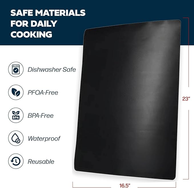 Cooks Innovations Non-Stick Oven Liner 3 Pack BPA-Free Heat Resistant Mat | Convection, Electric, Gas & Microwave Ovens | PFOA Free | Baking Mat