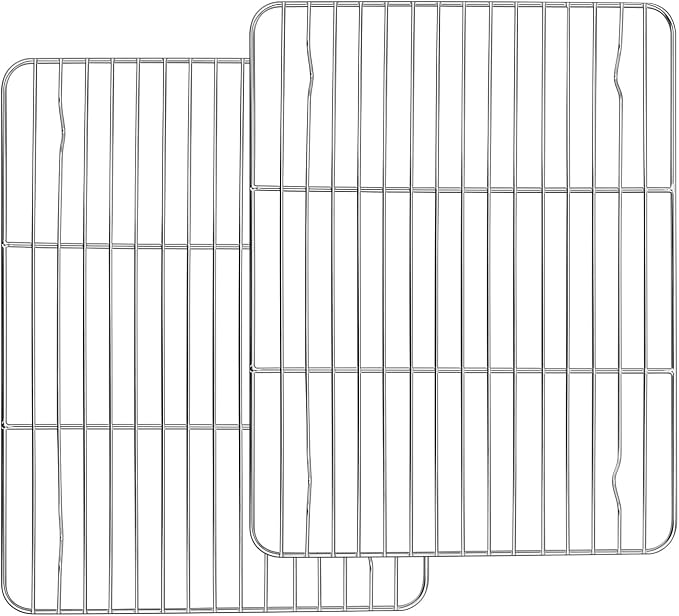 Homikit 2 Pack Cooling Racks, 12” x 9” Stainless Steel Baking Rack Set for Bacon Bread Cookies, Heavy Duty Metal Wire Oven Rack for Cooking Roasting Grilling Fit Quarter Sheet Pan, Dishwasher Safe