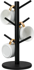 MyLifeUNIT Mug Holder Tree, Coffee Cup Holder with 6 Hooks (Black) | Anti-slip padded bottom, space-saving compact design, easy air drying, sturdy tip-resistant structure