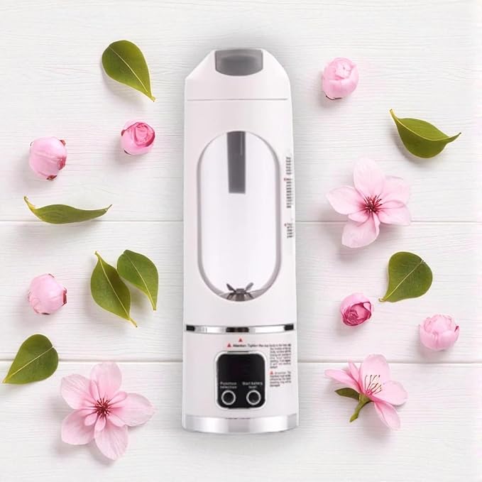 Portable Blender for shakes and Smoothies 15.2 oz Personal with USB Rechargeable battery, 12 stainless steel blades. (White)