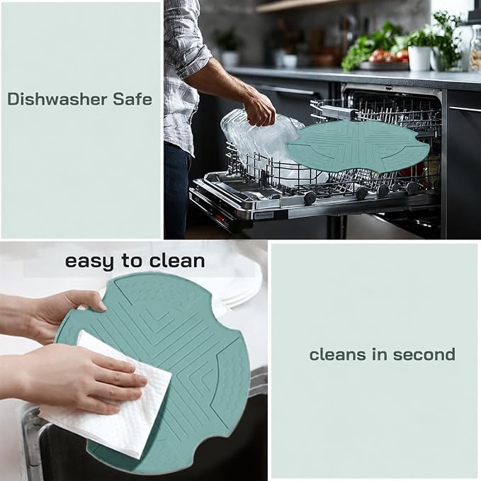 Silicone Heat Resistant Mat for Ninja Crispi Air Fryer, Non-Slip Hot Pad Protect Countertop from Heat Damage for Ninja Crispi Accessories Mint, Compatible with Ninja Airfryer FN101SG
