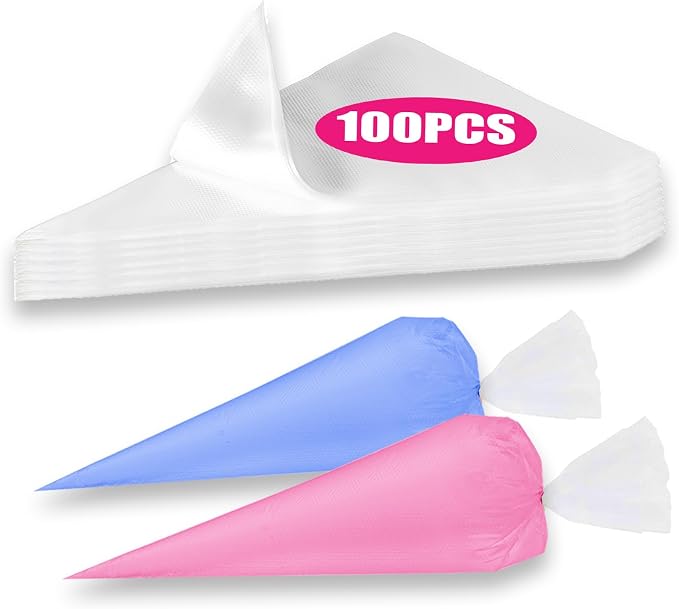Piping Bags, Pastry Bags 100PCS 18 Inch, Disposable Icing Piping Bags | Tipless Icing Piping Bag For Cookie/Cake Decorating Supplies, Anti Burst And Non-Slip Thicken Cake Decorating Bags