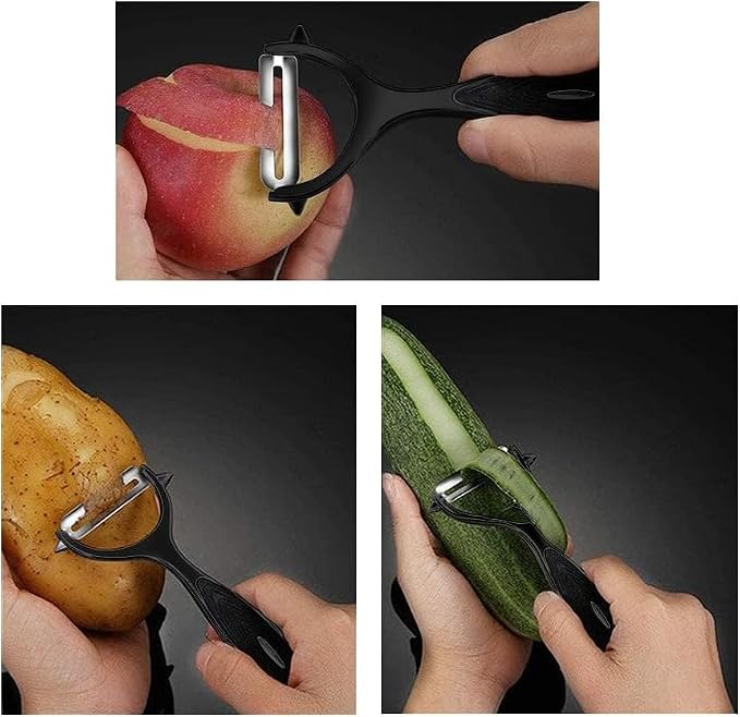 Premium Vegetable Peeler Set – Ultra Sharp Stainless Steel Blades with Non-Slip Ergonomic Handles for Easy Potato, Fruit & Veggie Peeling (2PCS)