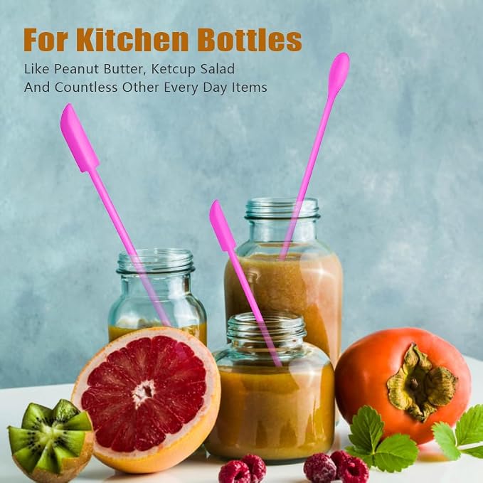 Silicone Spatula Set 6Pcs, Mini Jar Scraper for Makeup & Food | Mini spatulas reach every last drop in jars and bottles, reducing waste for food, cosmetics and personal care products.