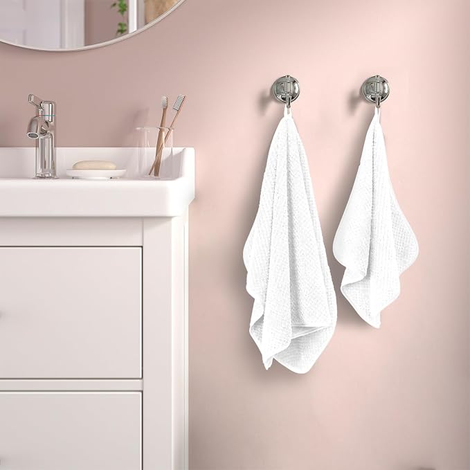 Soft Bath Towel Set of 4, Extra Large Microfiber Towels 35x70 in, Bath Towel Hand Towel Hair Towel Washcloths Set, Quick Dry, Highly Absorbent, for Bathroom Shower Pool Hotel Beach (White, 4 Piece)