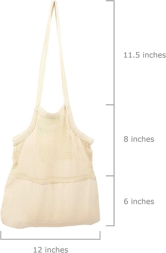 Cotton Mesh Mushroom Foraging Bags - 100% Cotton, Washable, Reusable and Eco-friendly Bags to Pick Mushrooms, Flowers, Berries and Produce - Lightweight Berries Hunting Harvesting Tote (2 Bags)