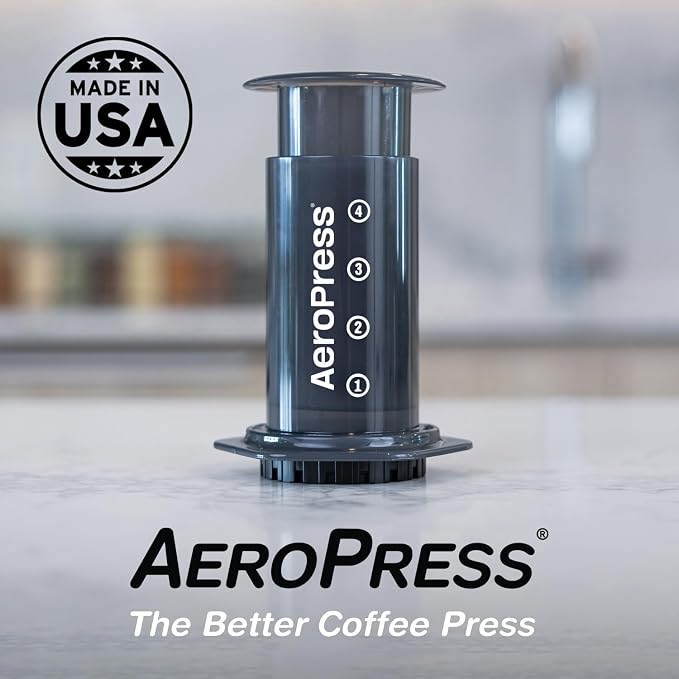 AeroPress Original Coffee Press, French Press, Pour-Over & Espresso Style | All-in-One Manual Coffee Maker, 2-Minute Brew, Less Bitterness, More Flavor, Portable, Travel & Camping