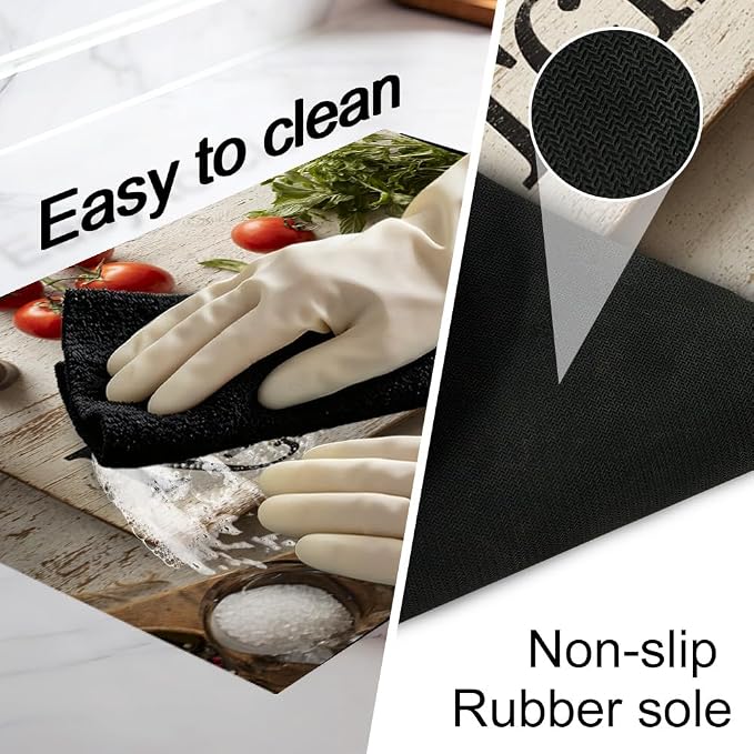 Rustic Kitchen Sign Stove Top Cover 28.35x20.47 in Non Slip | Heat Resistant Cooktop Protector Mat with Non-Slip Backing, Scratch Protection and Countertop Drying Mat.