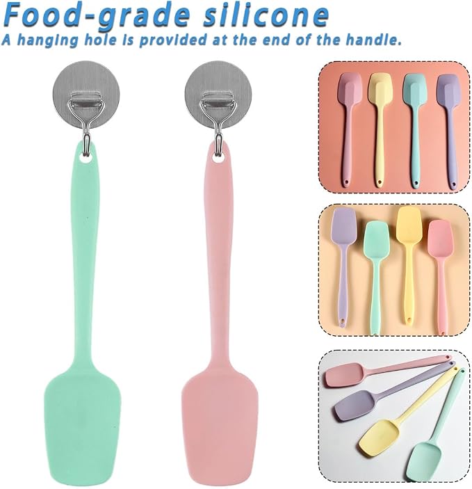 8 PCS,8.2Inch Silicone Spatulas Rubber Spatula Small Spatula Baking Mini Spatula Mixing Tool for Nonstick Cookware (8Pcs 4 Colors)