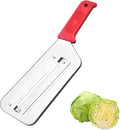 Cabbage Shredder and Cutter for Coleslaw, Manual Cabbage Slicer and Lettuce Shredder, Large Vegetable Mandoline Slicer Knife for Kitchen, Fast Shredding Tool (Red)