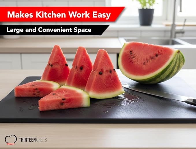 Black Plastic Cutting Board - 18 x 12 Inch Large, 1/2" Thick HDPP Poly for Restaurants and Commercial Kitchens, NSF Stamped