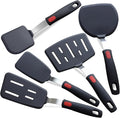 Silicone Spatula Set Turner 5-Pack Spatulas | for Nonstick Cookware 600°F Heat Resistant Kitchen Cooking Utensils Set for Egg, Pancake Fish Sticky Baking Dishwasher Safe