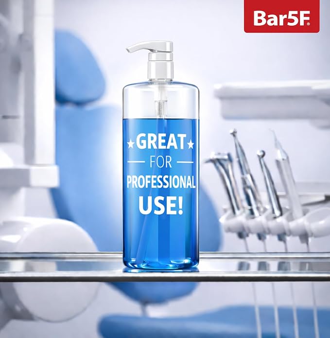 Bar5F Pump Bottle 32-Ounce 1-Liter Empty | For Shampoo Conditioner Body Wash Lotion, BPA-Free, Crystal-Clear, Pack of 1