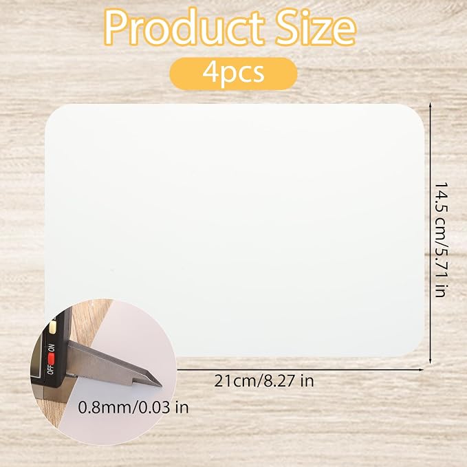 4 PCS Small Silicone Mat, Silicone Mats for Crafts and Kitchen, Small Heat Resistant Non-Slip Clear Countertop Protector, Translucent Placemat for DIY, Jewelry, Epoxy Resin, Baking