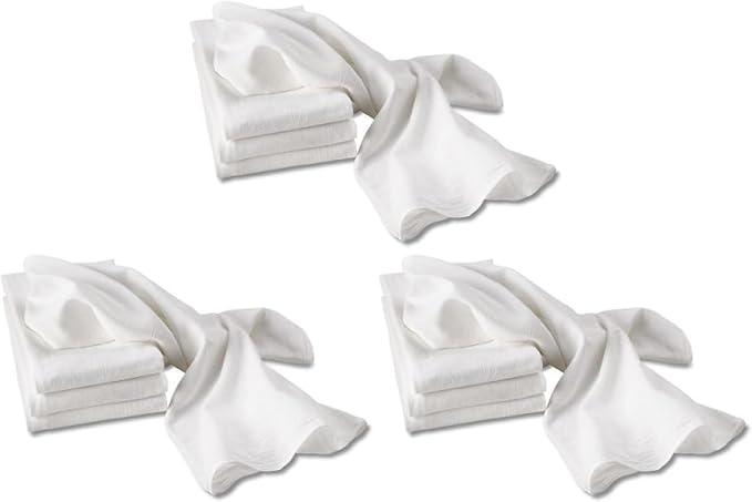 Aunt Martha's White Flour Sack Dish Towels, Size 28-Inch by 28-Inch, 2 Per Pack (Pack of 3)
