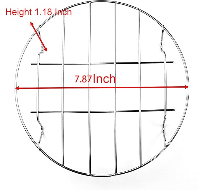 Steaming Rack, 2 Pack 7.87 Inch Round Food Grade Stainless Steel Steamer Plate for Food Steaming, Cooling and Roasting Cooking in Kitchen and Outdoors (20 cm)