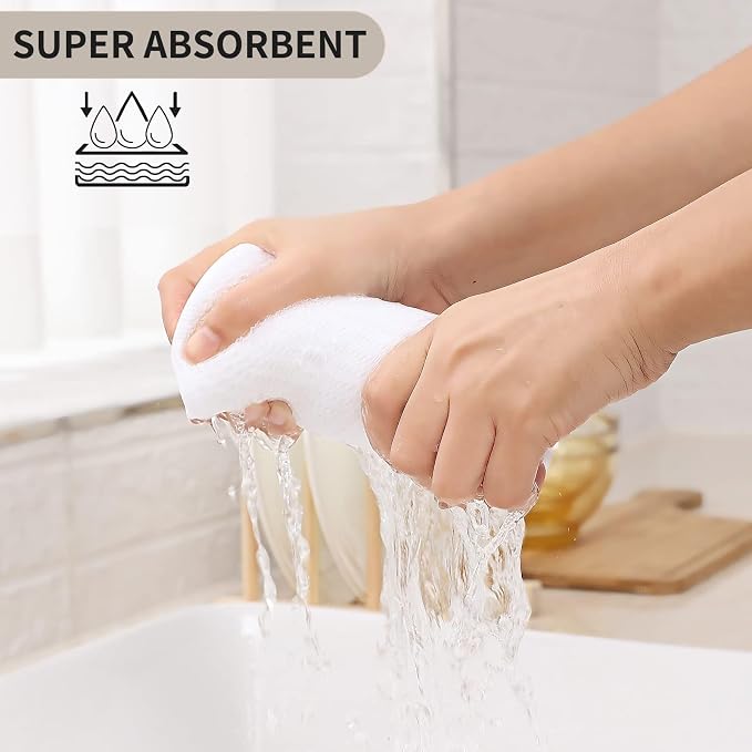 Kitinjoy 100% Cotton Waffle 8-Pack Kitchen Towels, 13" x 28", White | Super Soft, Ultra-Absorbent, Fast Drying, lightweight, Quick Drying Kitchen Hand Towels