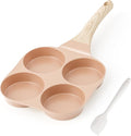 Caannasweis Ceramic Egg Pan Omelette Pan, 4-Cup Nonstick Omelette Skillet, Breakfast Frying Pan Egg Cooker Suitable for Gas Stove & Induction Cookware, PFOA PFOS Free, Pink