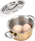 Macevia Mini Sauce Pan with Lid, Stainless Steel Butter Warmer Small Pot, For All Stoves Multipurpose Use for Home Kitchen or Restaurant (13.5oz/400ml) - Rose Gold