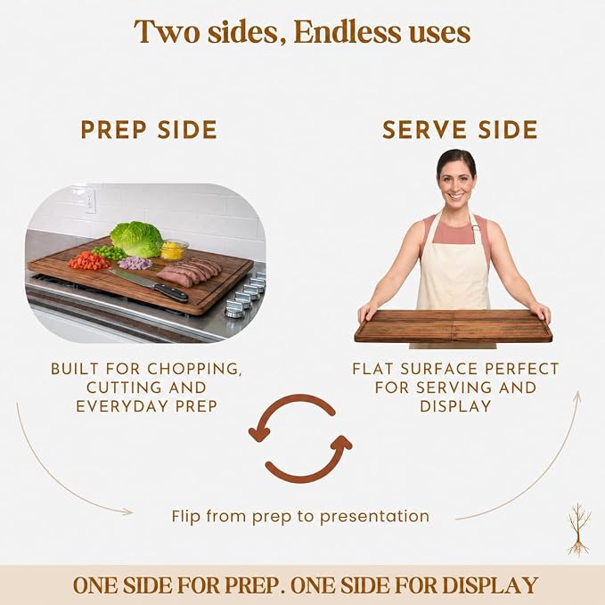 Extra Large Foldable Stovetop Cover Cutting Board – Double-Sided 29" x 21" Collapsible Noodle Board – XL Prep, Charcuterie & Sink Cover | Acacia Wood
